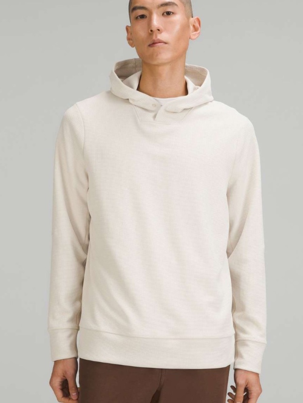 Lululemon Shift Stitch Hoodie Natural Ivory Waffle-Knit Hooded Long-Sleeve Shirt